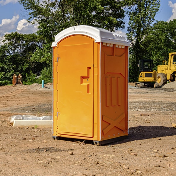 how often are the portable restrooms cleaned and serviced during a rental period in Ronda NC